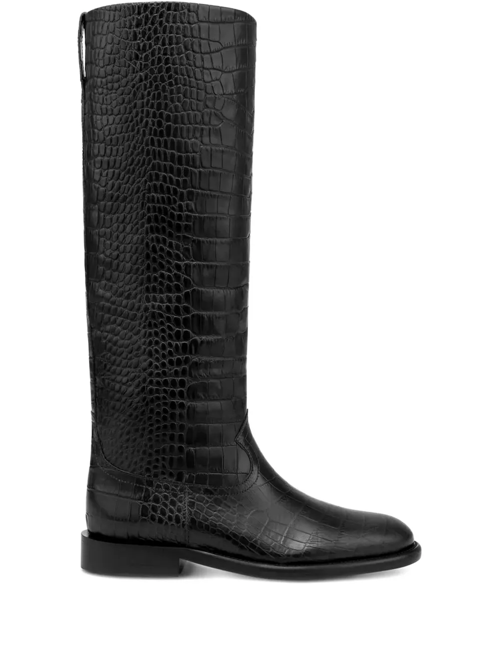 Paris Texas 20mm Montana croco-embossed leather boots Black