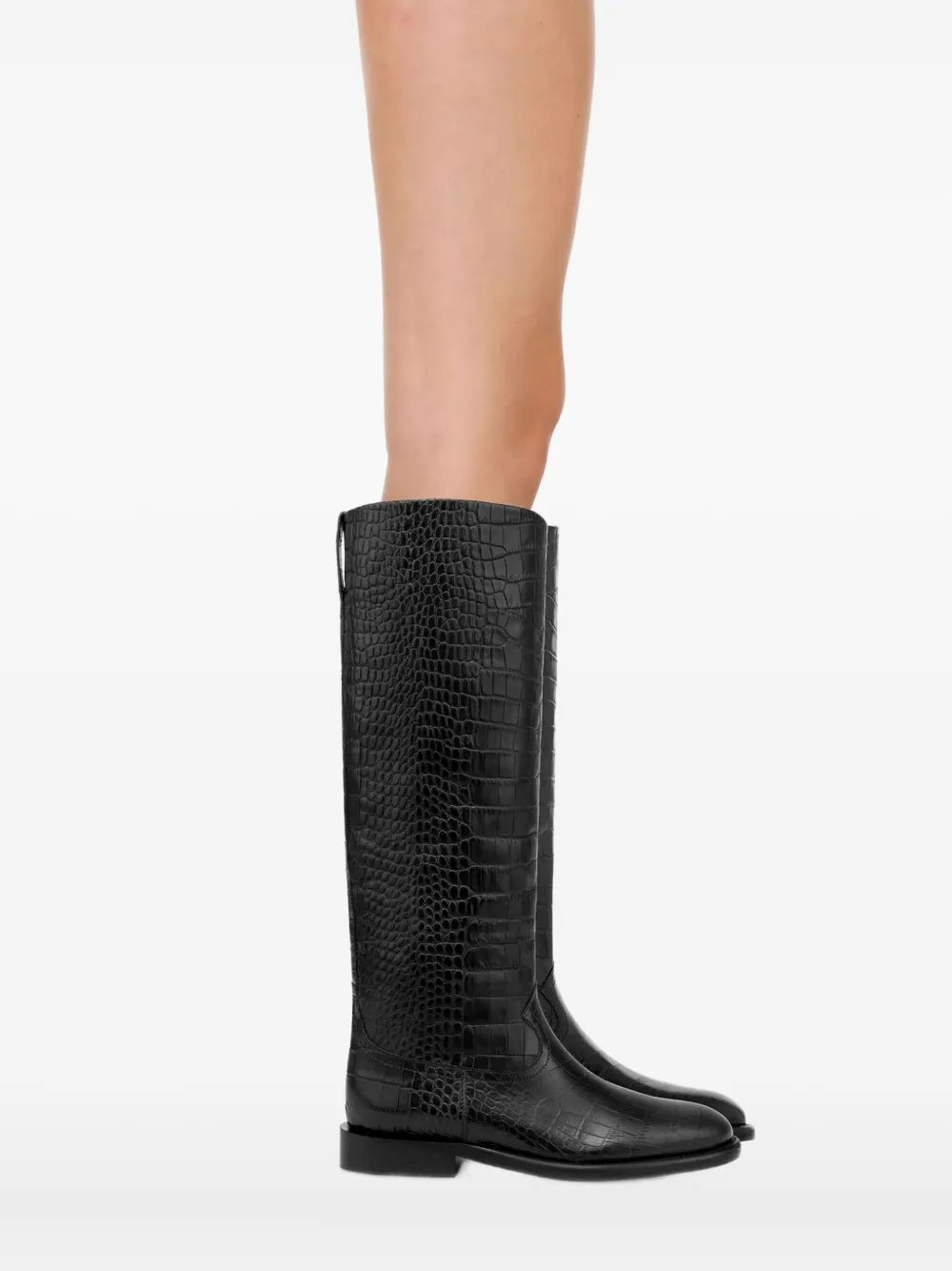 Paris Texas 20mm Montana croco-embossed leather boots Black