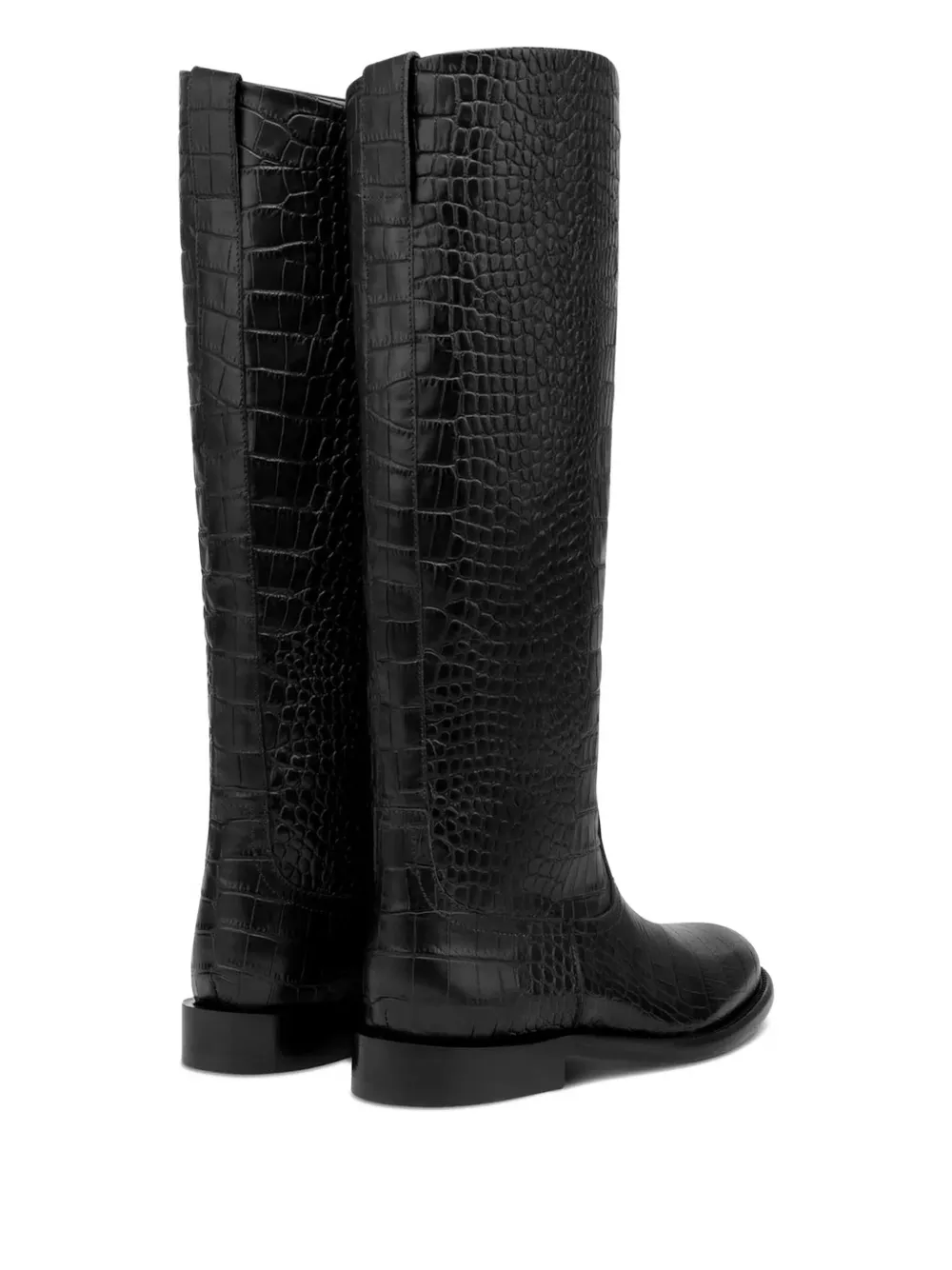 Paris Texas 20mm Montana croco-embossed leather boots Black