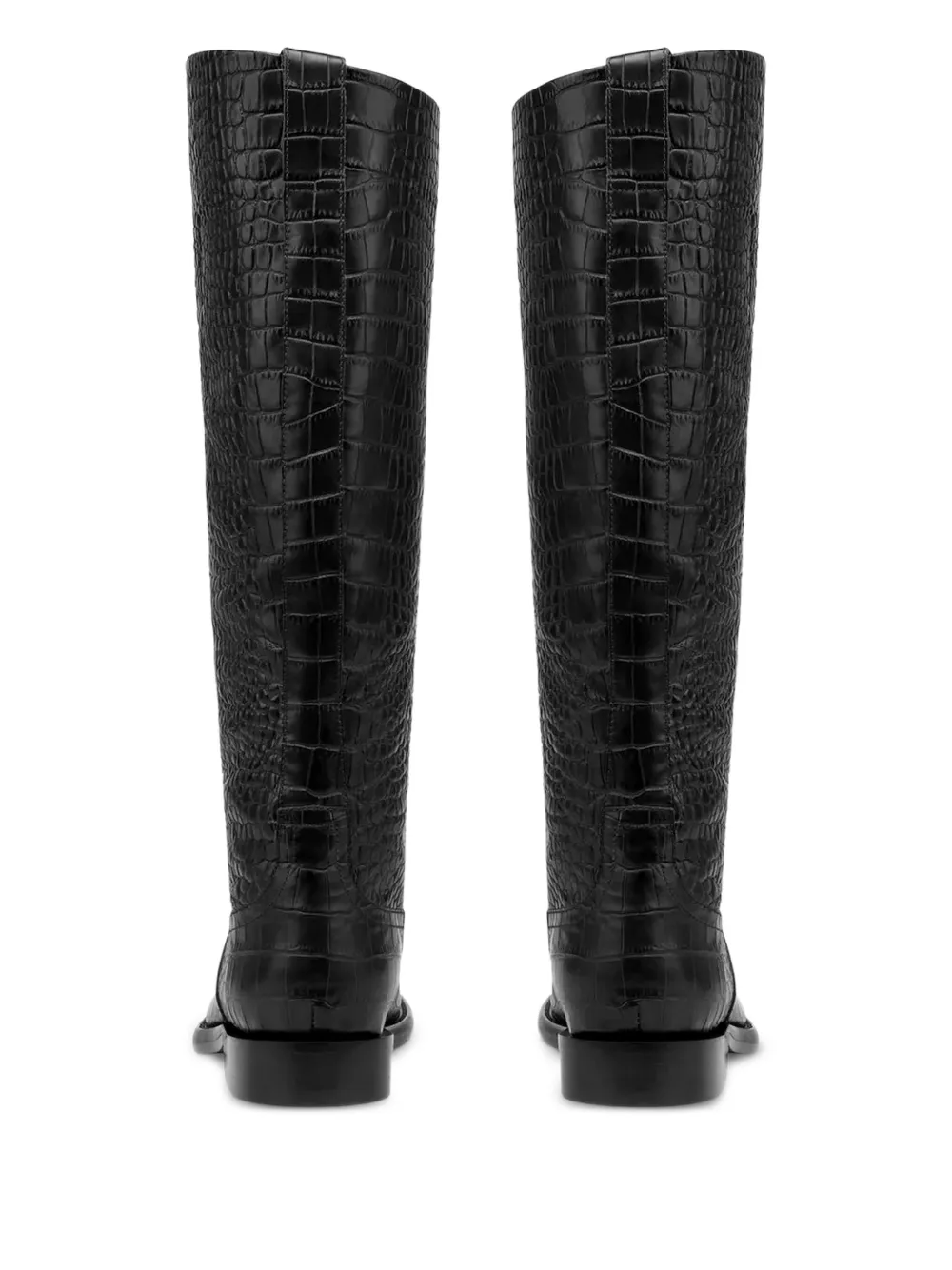 Paris Texas 20mm Montana croco-embossed leather boots Black