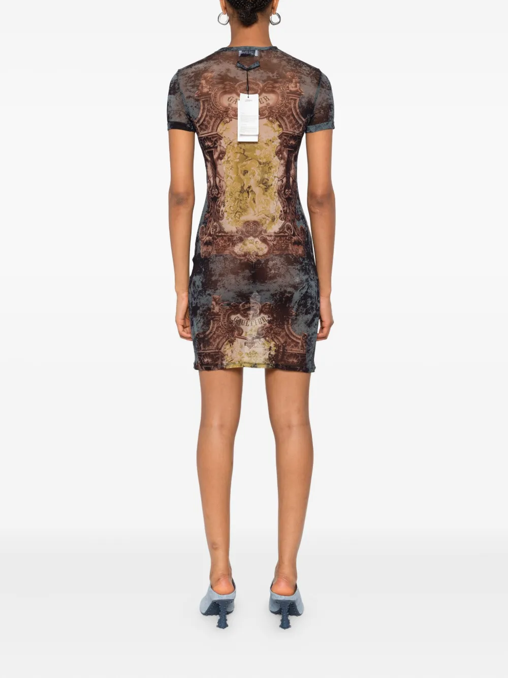 Jean Paul Gaultier Médaillon print dress Blauw