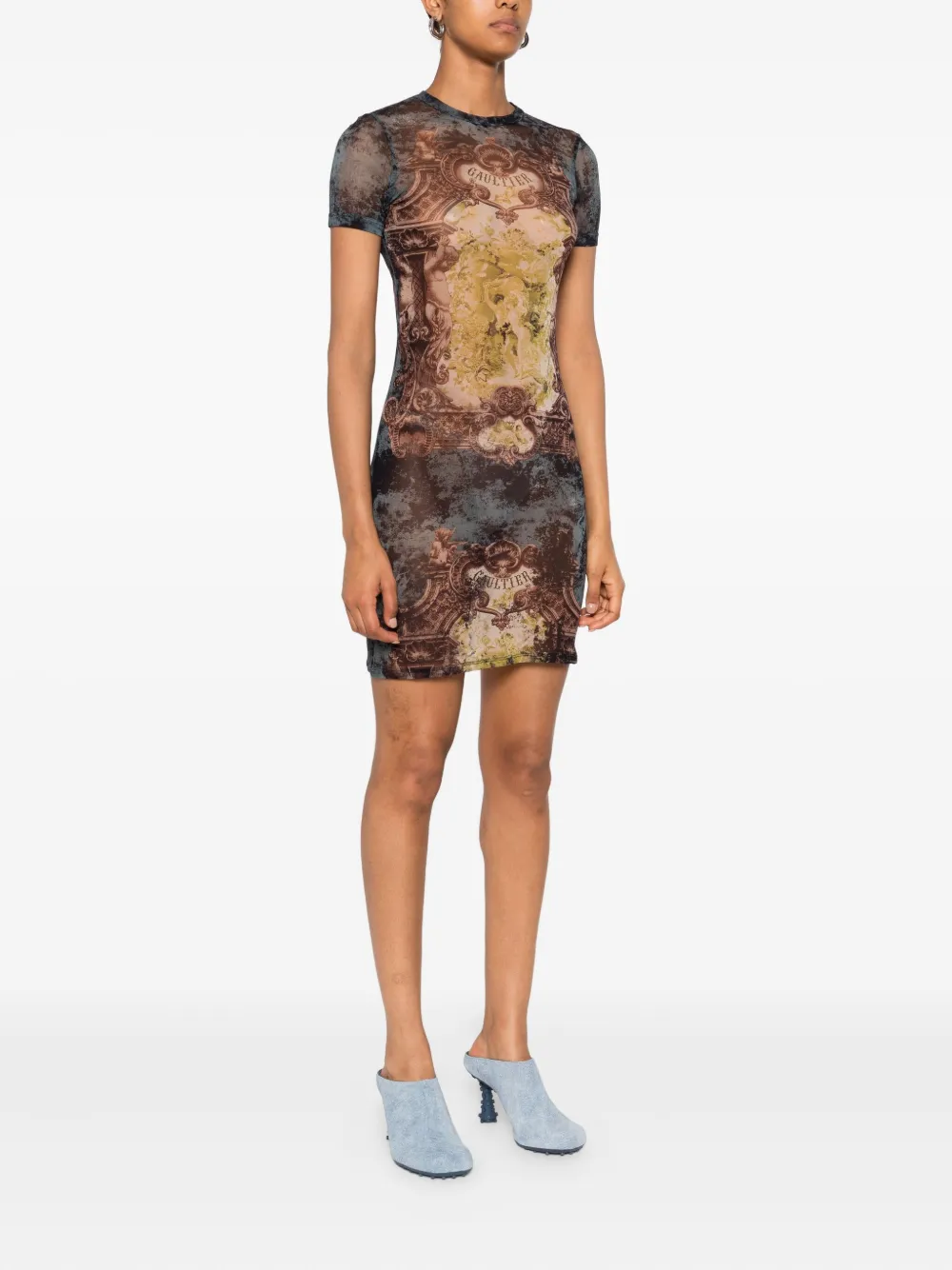 Jean Paul Gaultier Médaillon print dress Blauw