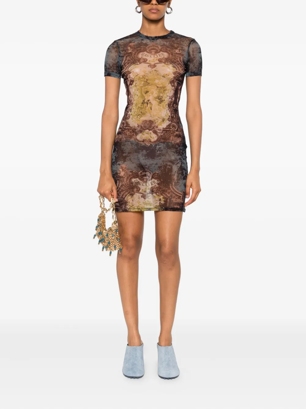 Jean Paul Gaultier Médaillon print dress Blauw