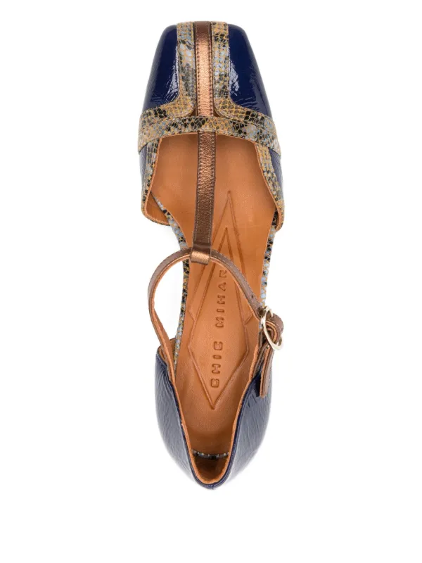 Chie Mihara 55mm t-bar block-heel Pumps Blue FARFETCH UK