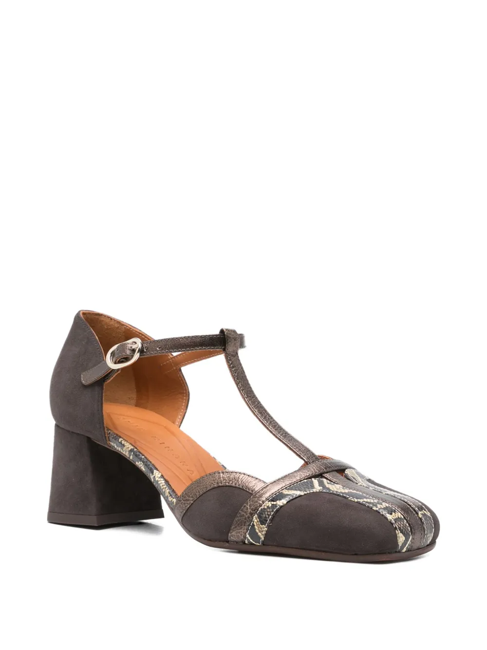 Chie Mihara 60mm t-bar block-heel sandals Brown