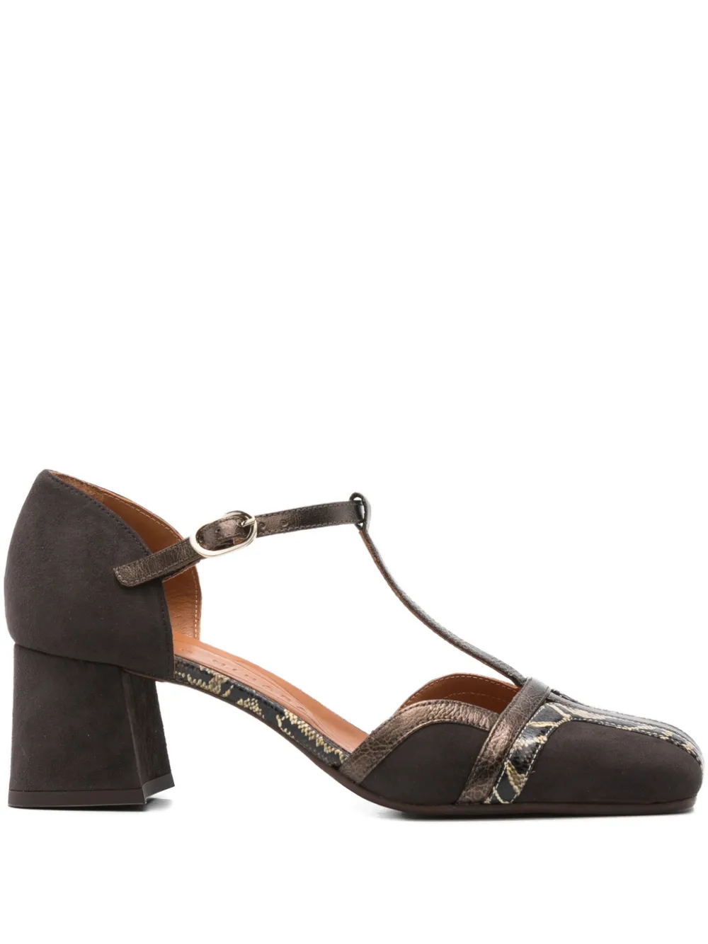 Chie Mihara 60mm t-bar block-heel sandals Brown