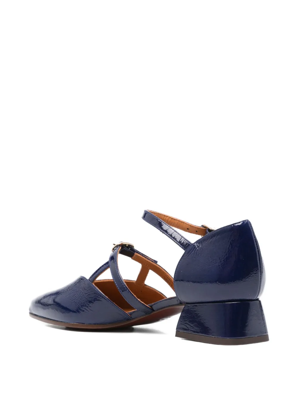 Chie Mihara 30mm double-buckle heeled pumps Blue