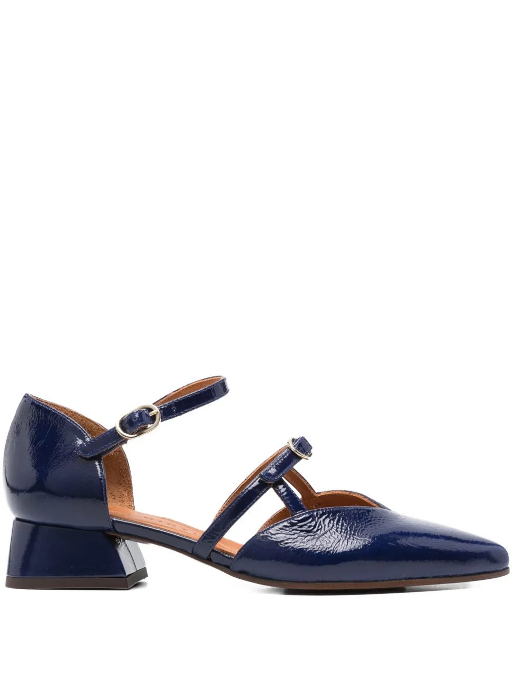 Chie Mihara 30mm double-buckle heeled pumps Blauw