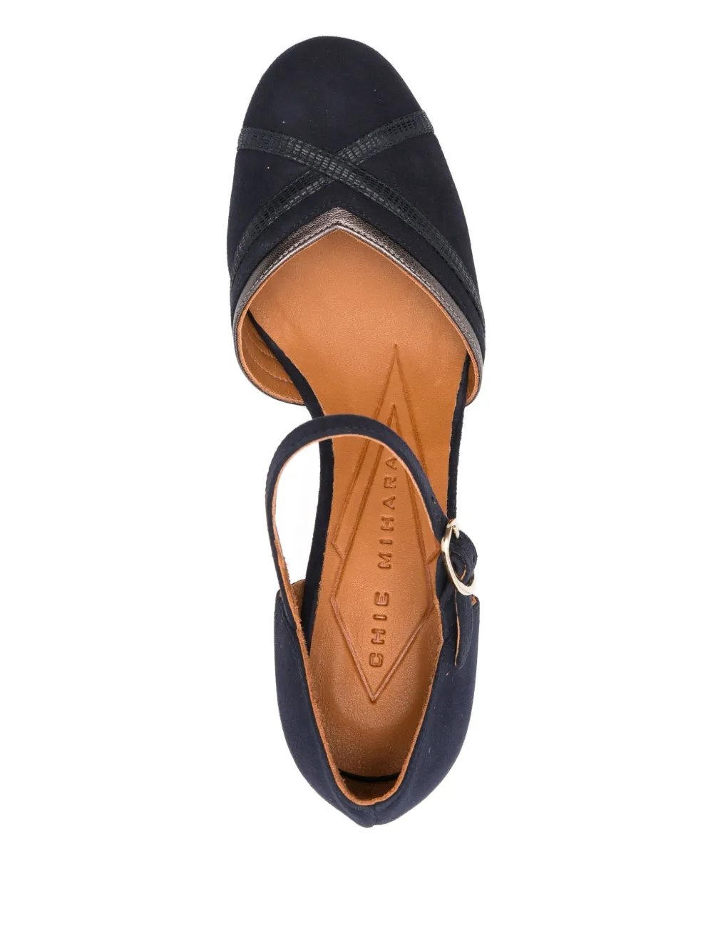 Chie Mihara 80mm ankle-strap block-heel pumps Blue