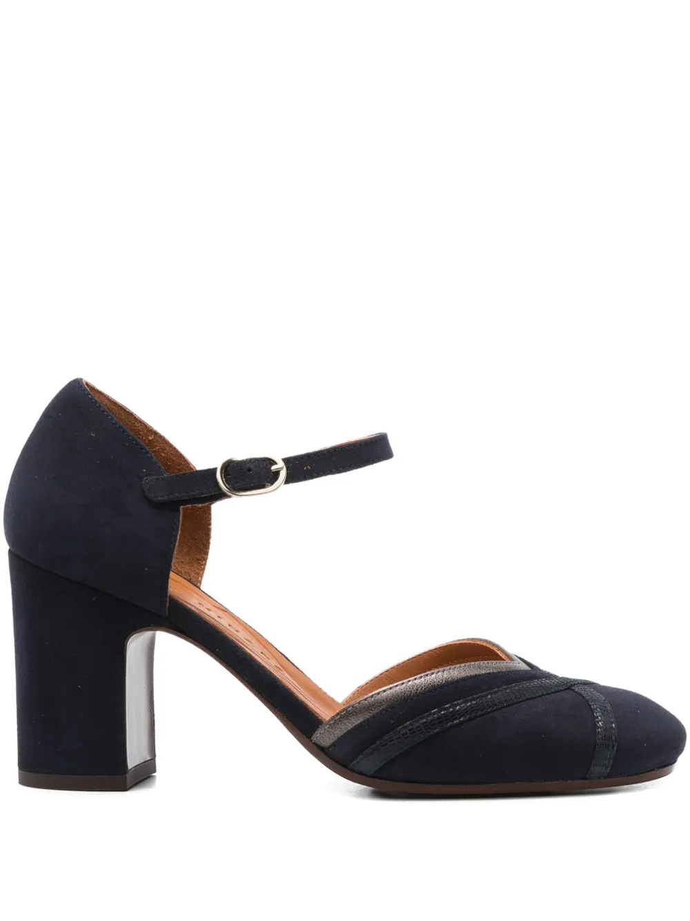 Chie Mihara 80mm ankle-strap block-heel pumps Blauw