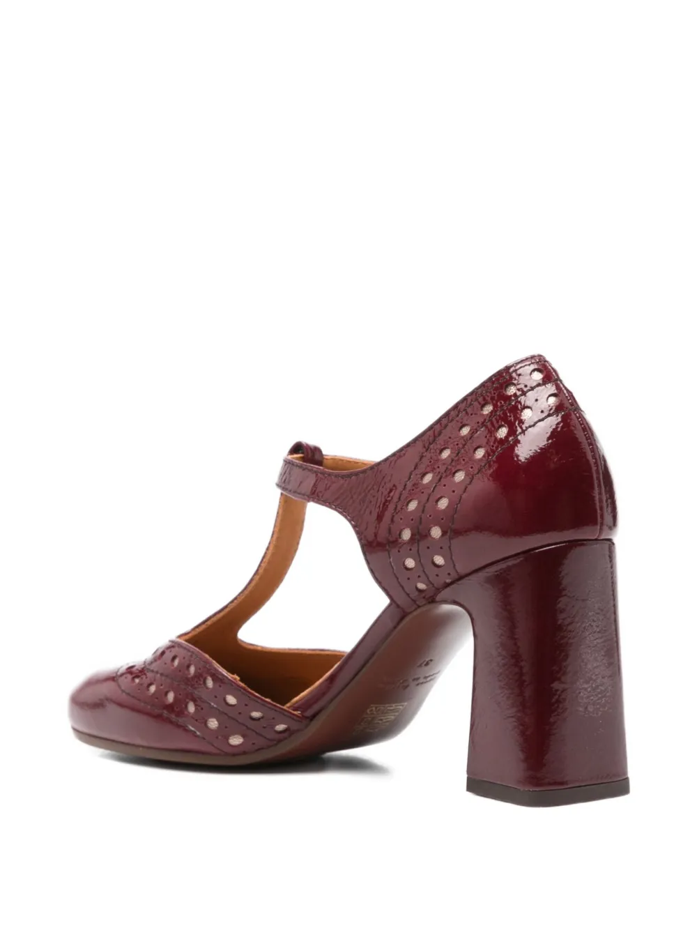Chie Mihara 85 mm geperforeerde pumps met T-bandje Rood