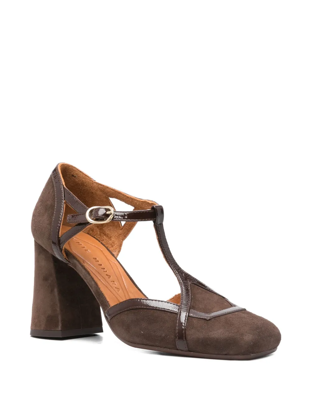Chie Mihara 80mm T-bar block-heel pumps Brown