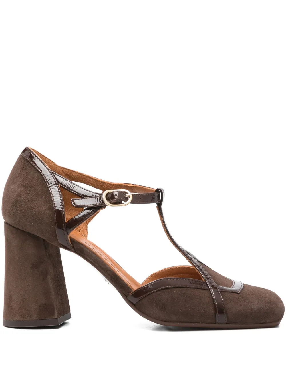 Chie Mihara 80mm T-bar block-heel pumps Bruin