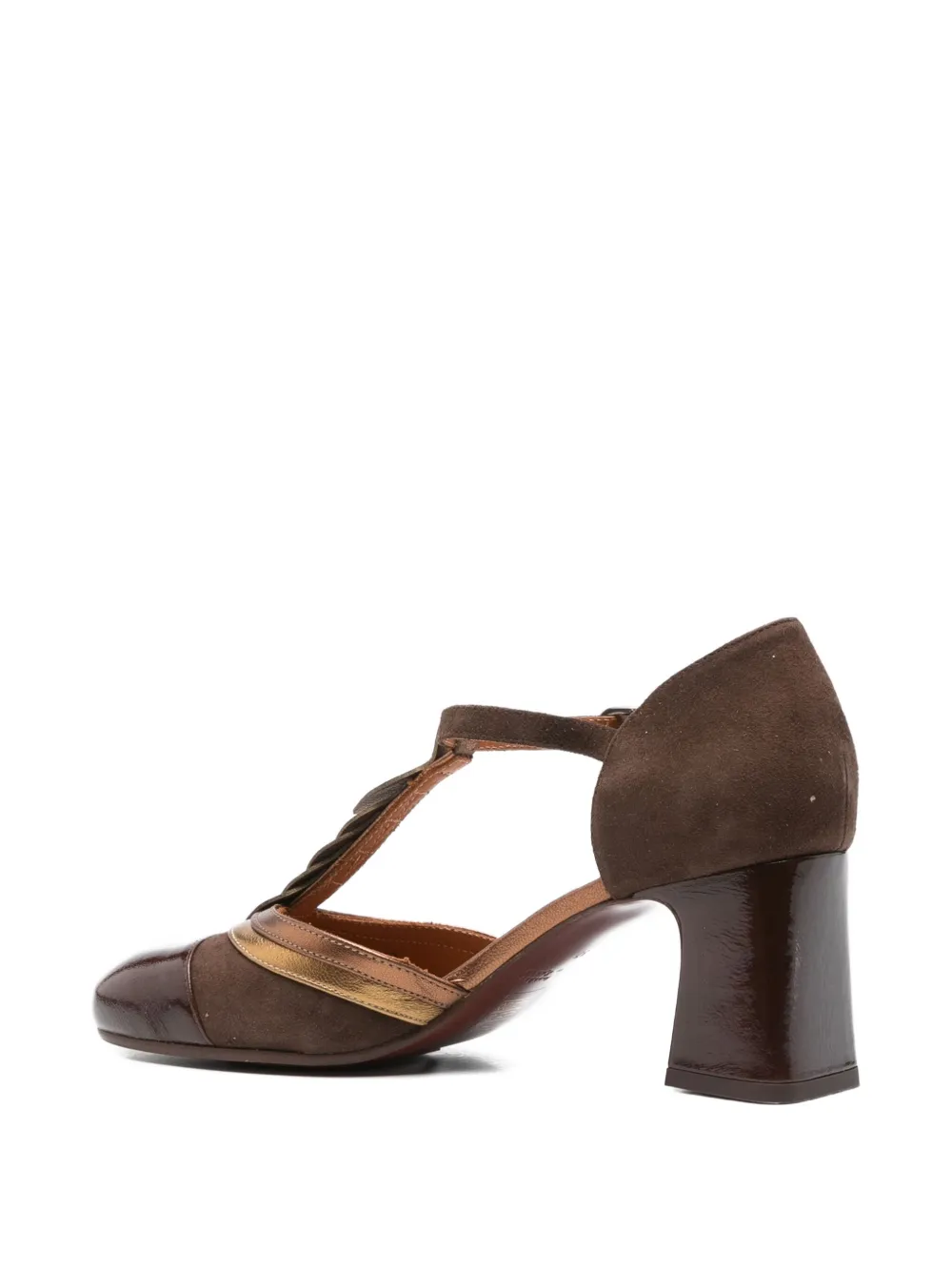 Chie Mihara 65mm T-bar block-heel pumps Brown