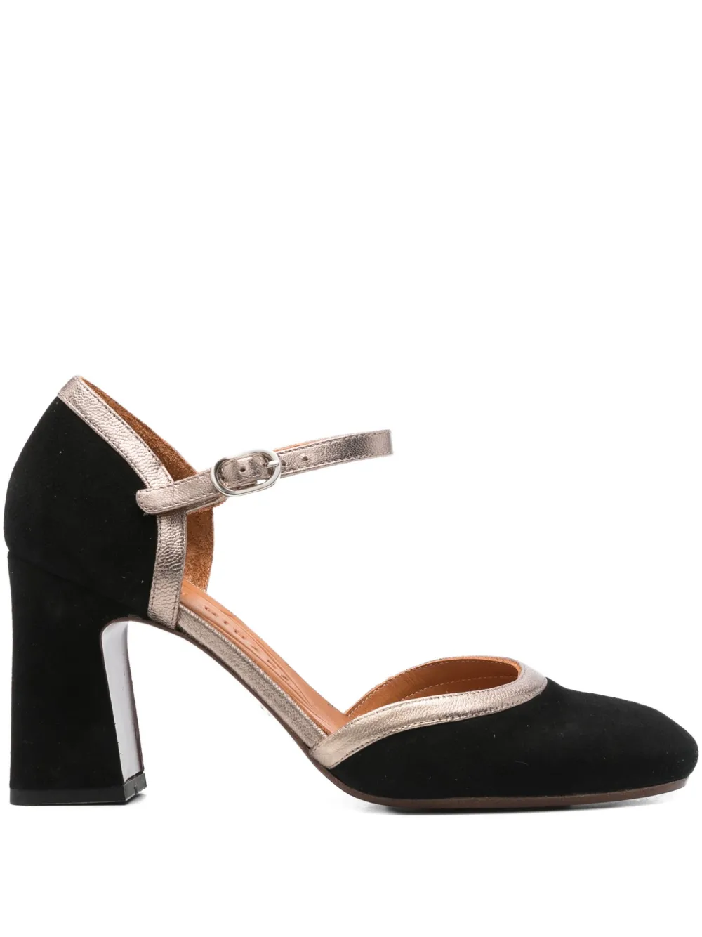 Chie Mihara 85mm ankle-strap block-heel pumps - ブラック Chie Mihara 85mm ankle-strap block-heel pumps - ブラック