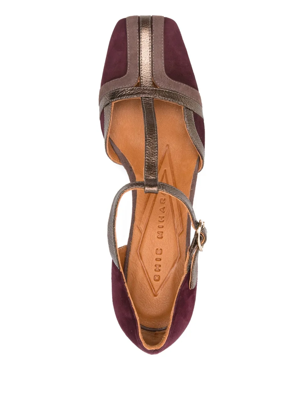 Chie Mihara 60mm t-bar block-heel pumps Rood