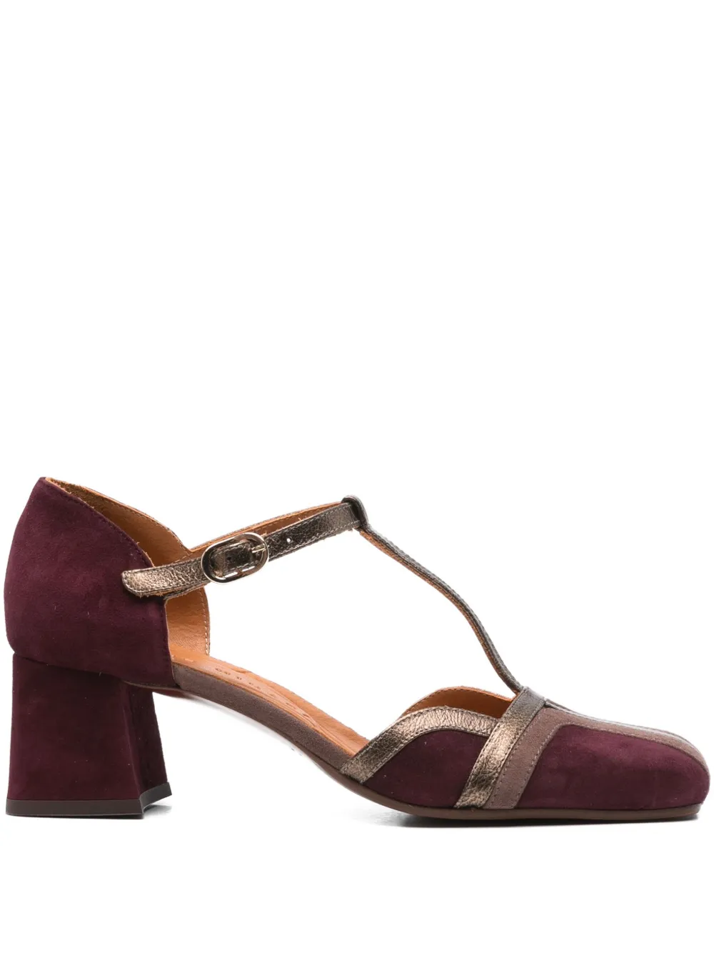 Chie Mihara 60mm t-bar block-heel pumps Rood