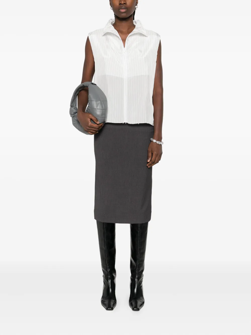 FEDERICO CINA Mouwloze blouse - Wit
