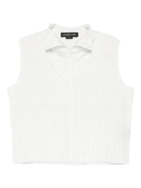 FEDERICO CINA pinstripe sleeveless blouse