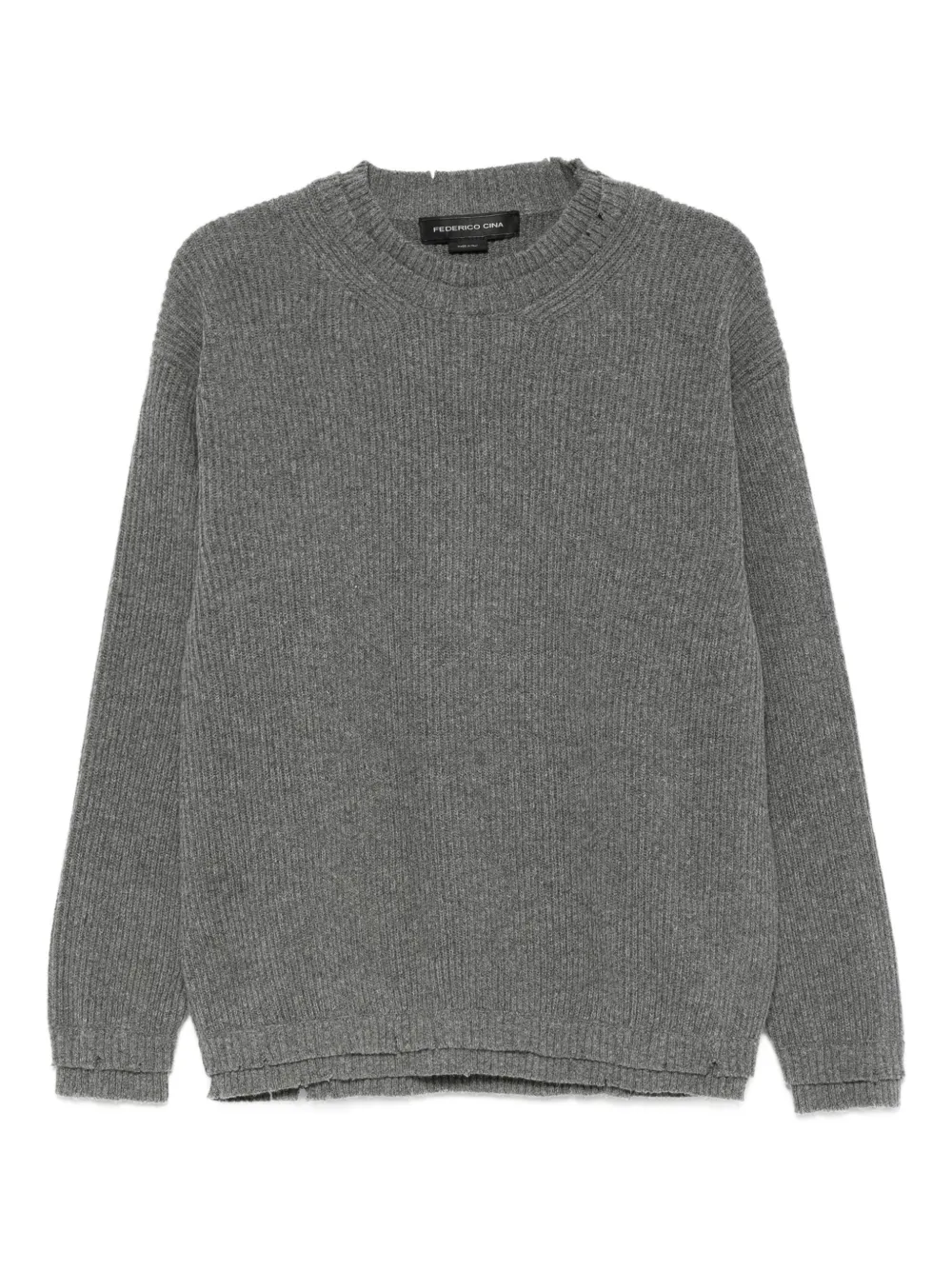 FEDERICO CINA ribbed wool sweater | Grey | Image 1