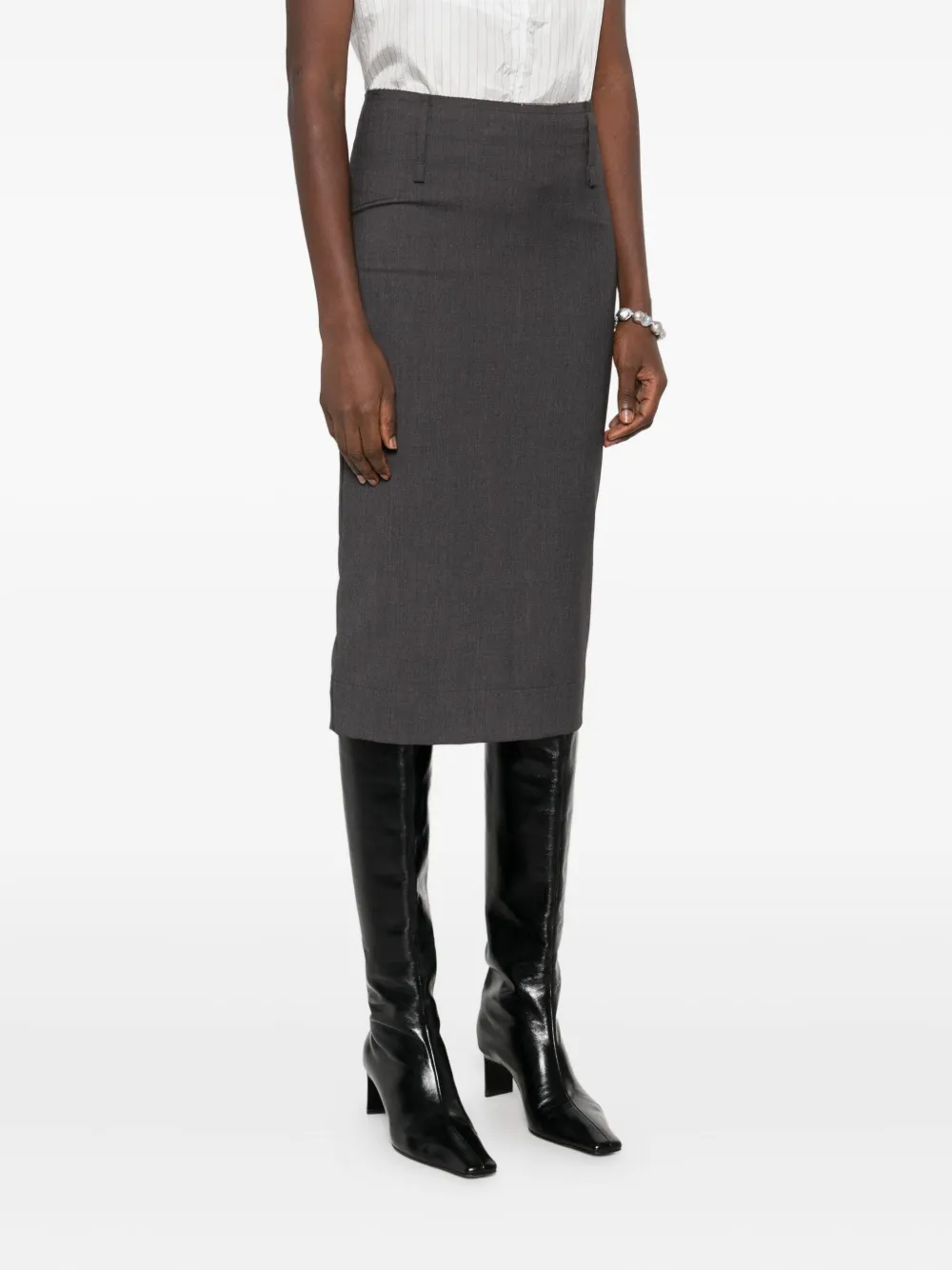 Federico Cina Straight Skirt In Gray