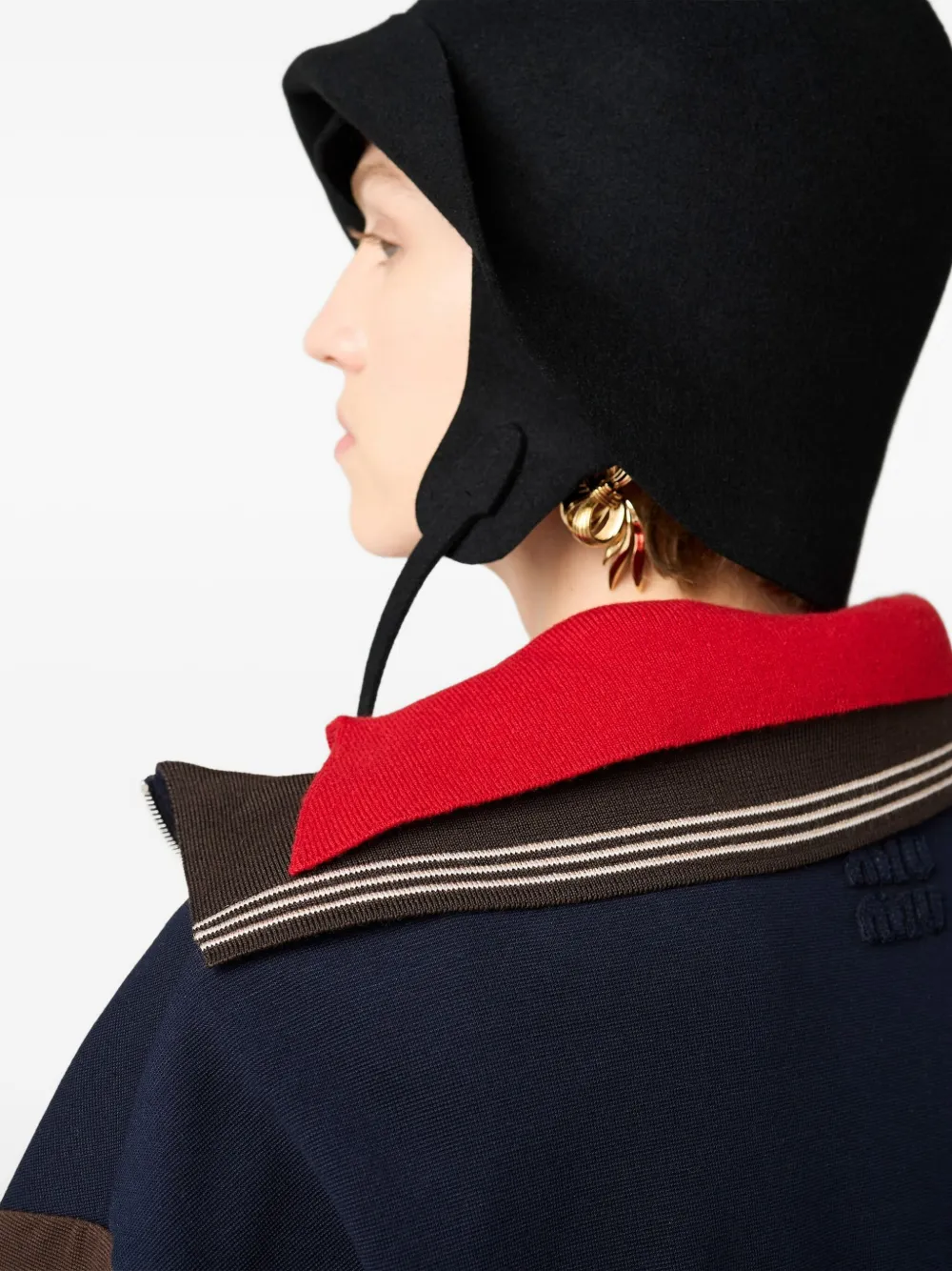 Miu Sweater met polokraag en rits Bruin