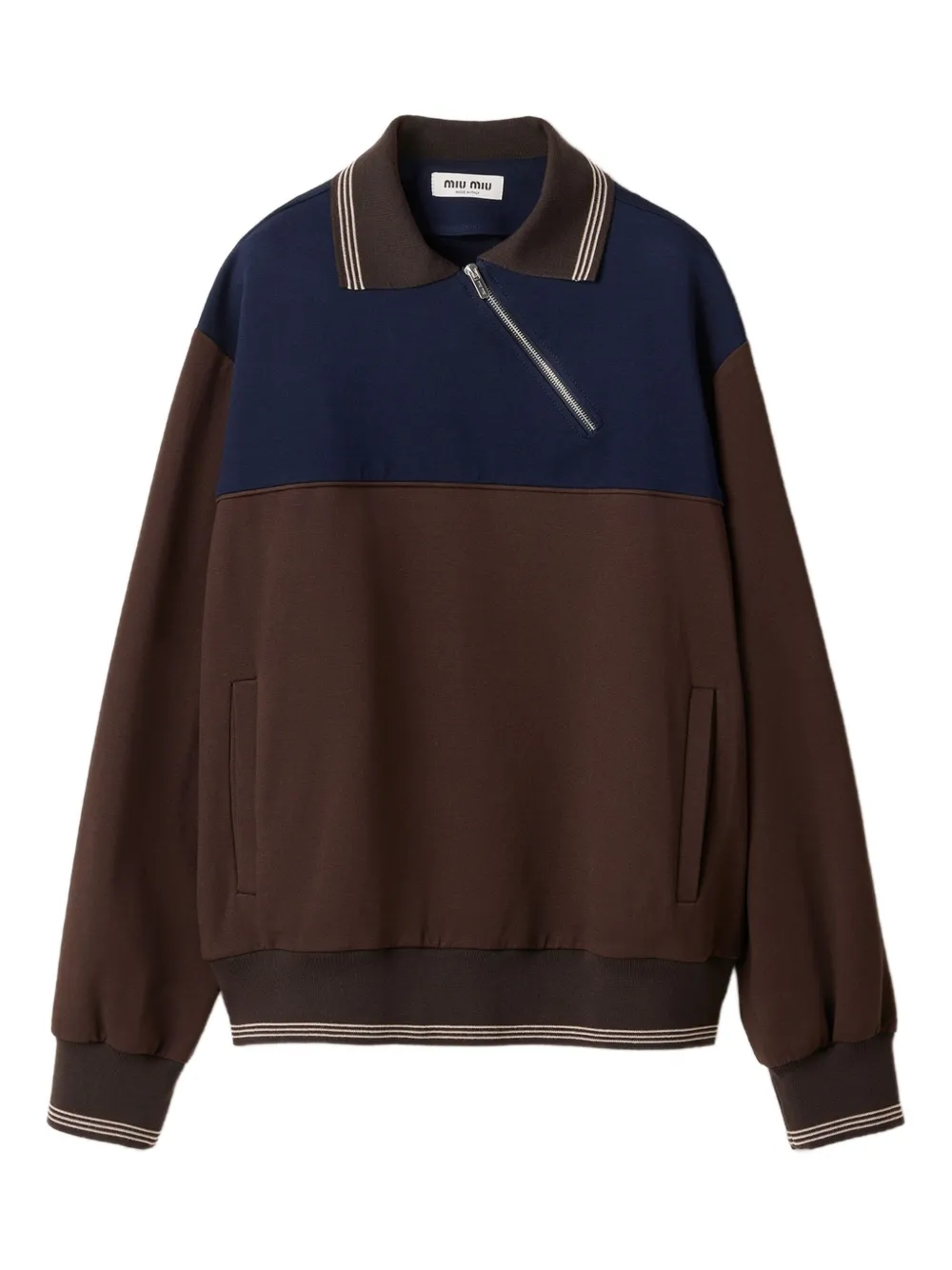 Miu Sweater met polokraag en rits Bruin