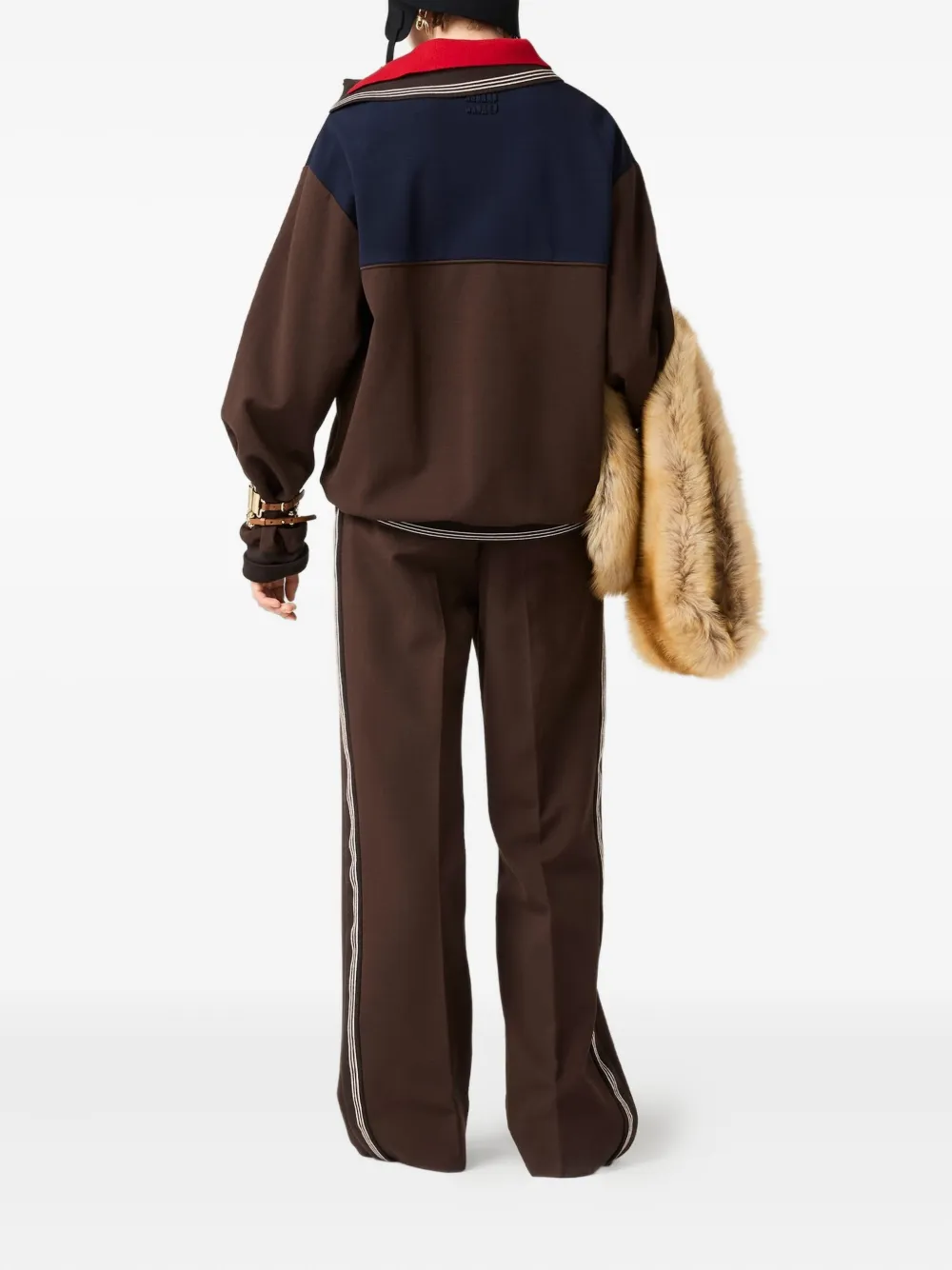 Miu Sweater met polokraag en rits Bruin