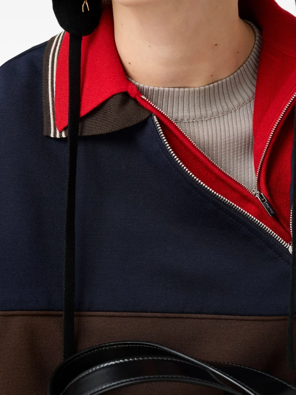 Miu Sweater met polokraag en rits Bruin