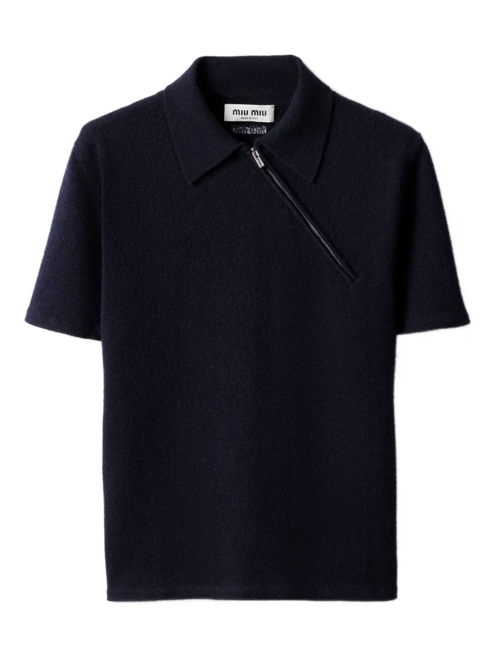 Miu Ribgebreide trui met rits Blauw