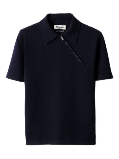 Miu Miu zip-front ribbed knit sweater