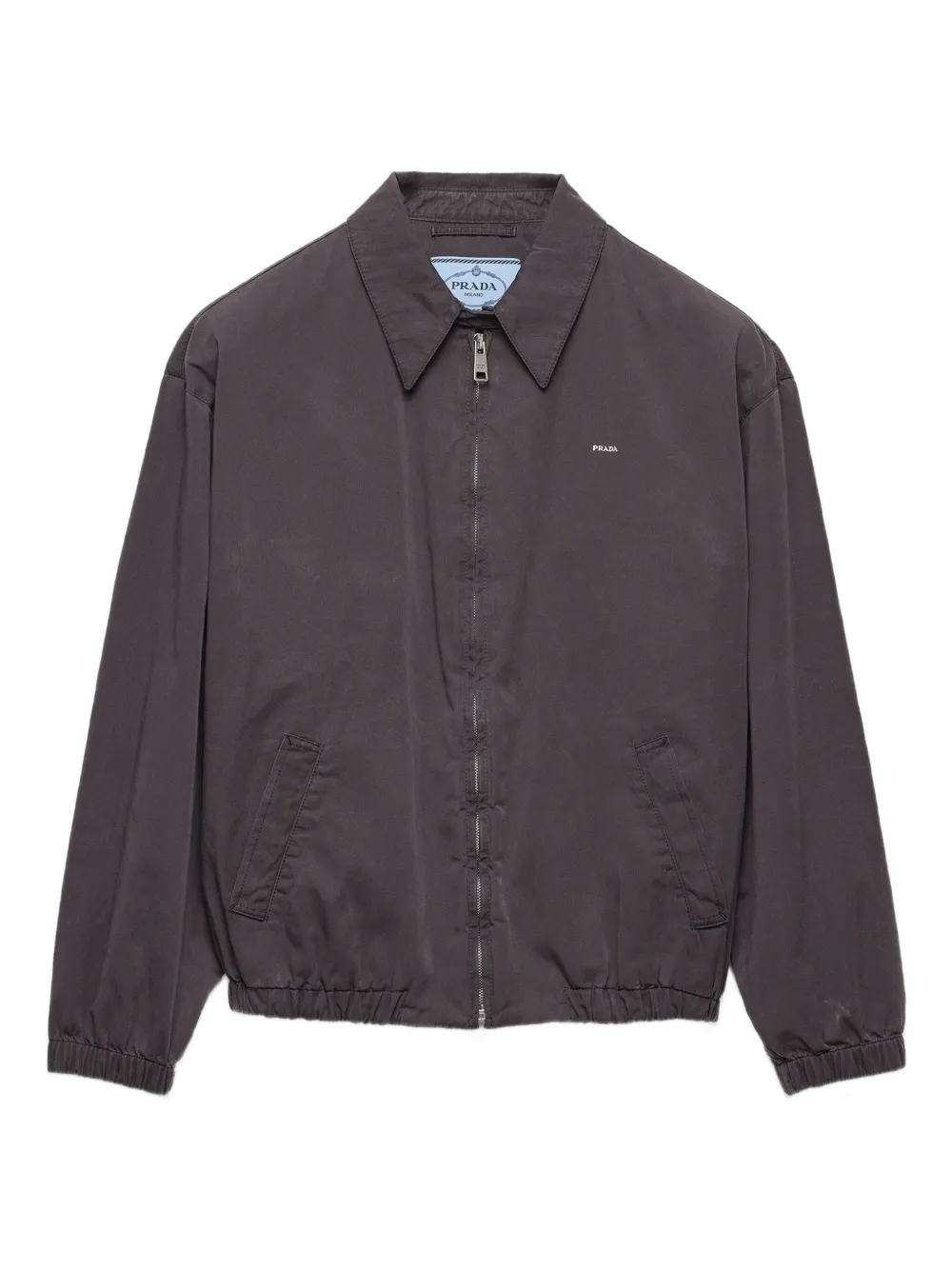 Prada shirt-collar welt-pocket jacket Grijs