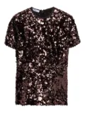 Prada sequin-embellished short-sleeve top - Brown