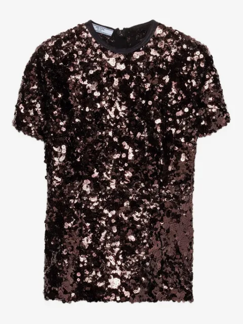 Prada スパンコール ショートスリーブトップ