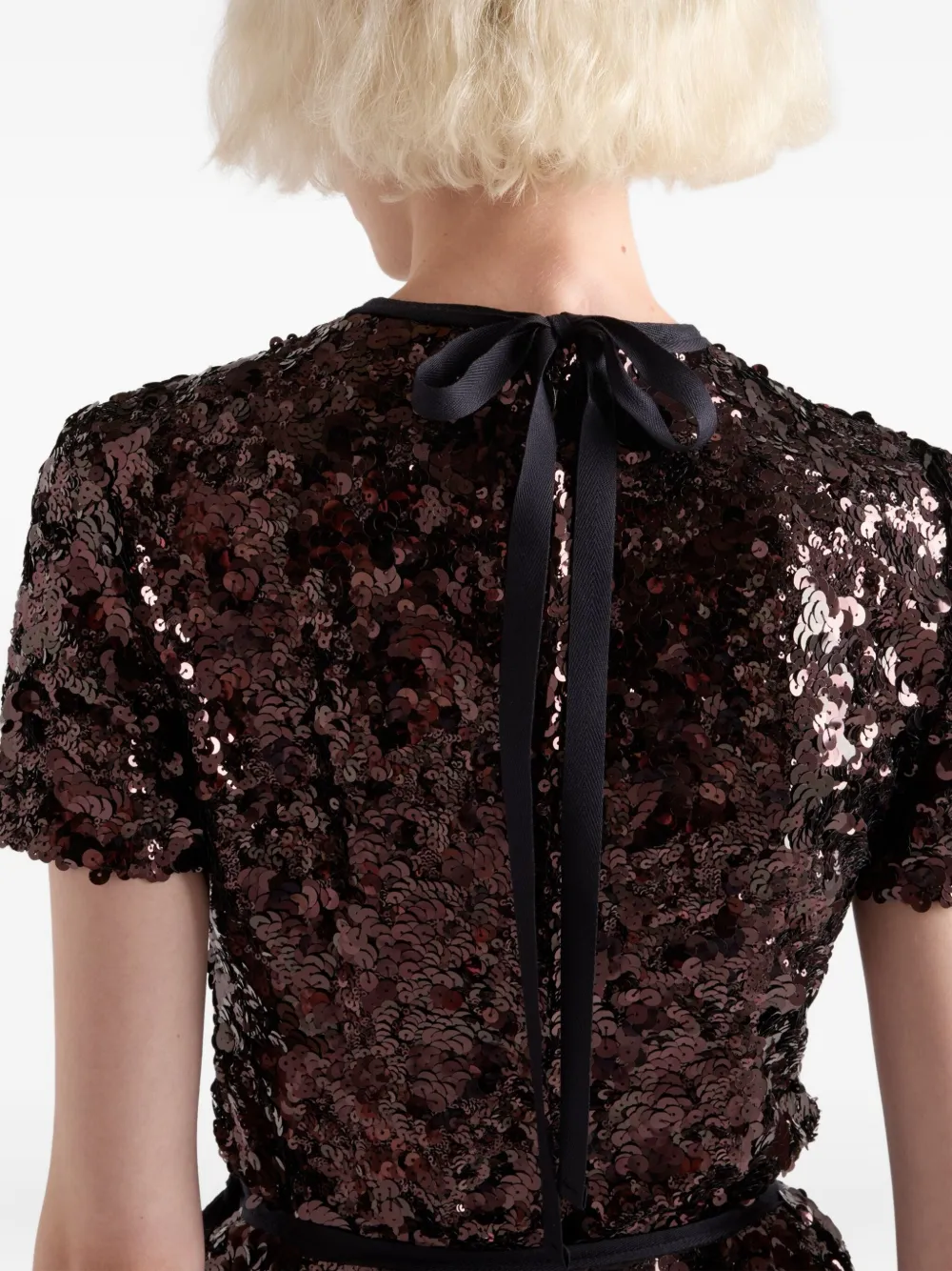 Prada Top verfraaid met pailletten Bruin