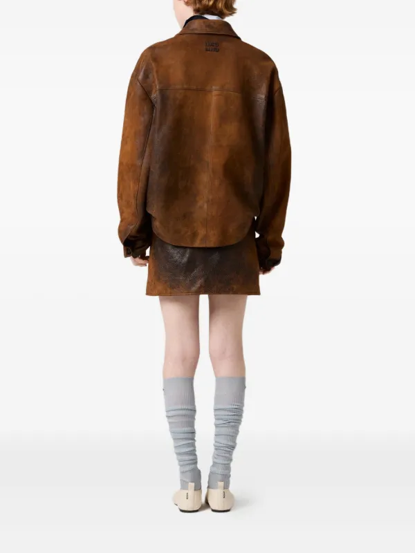 Miu Miu flap-pocket Mini Skirt | Brown | FARFETCH