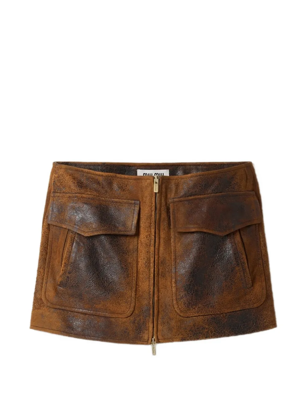Miu Mini-rok met klepzak Bruin