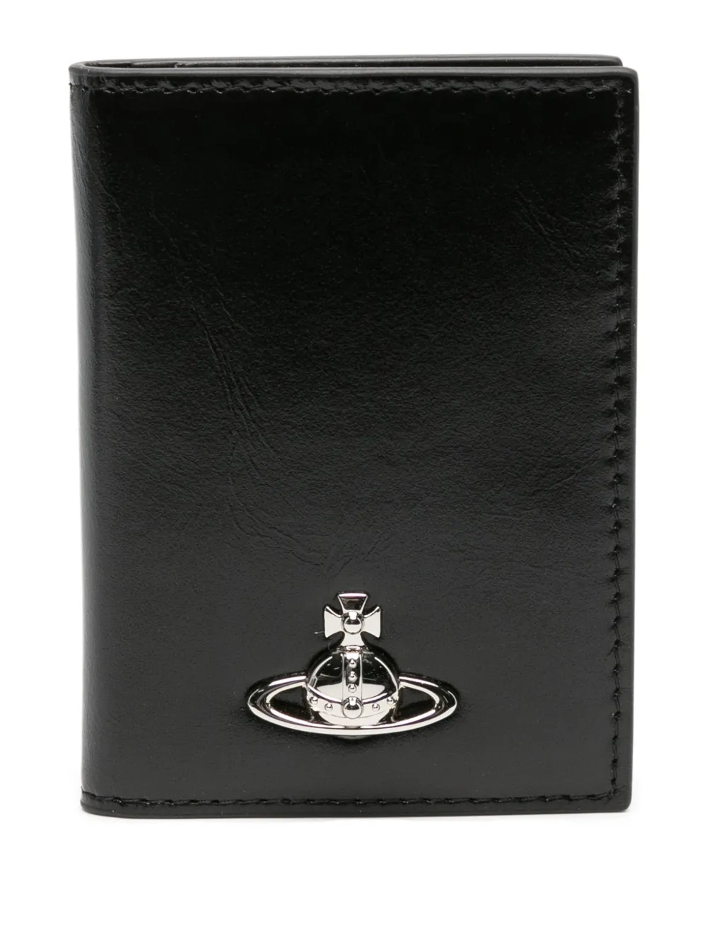 Vivienne Westwood Orb-plaque leather wallet Zwart