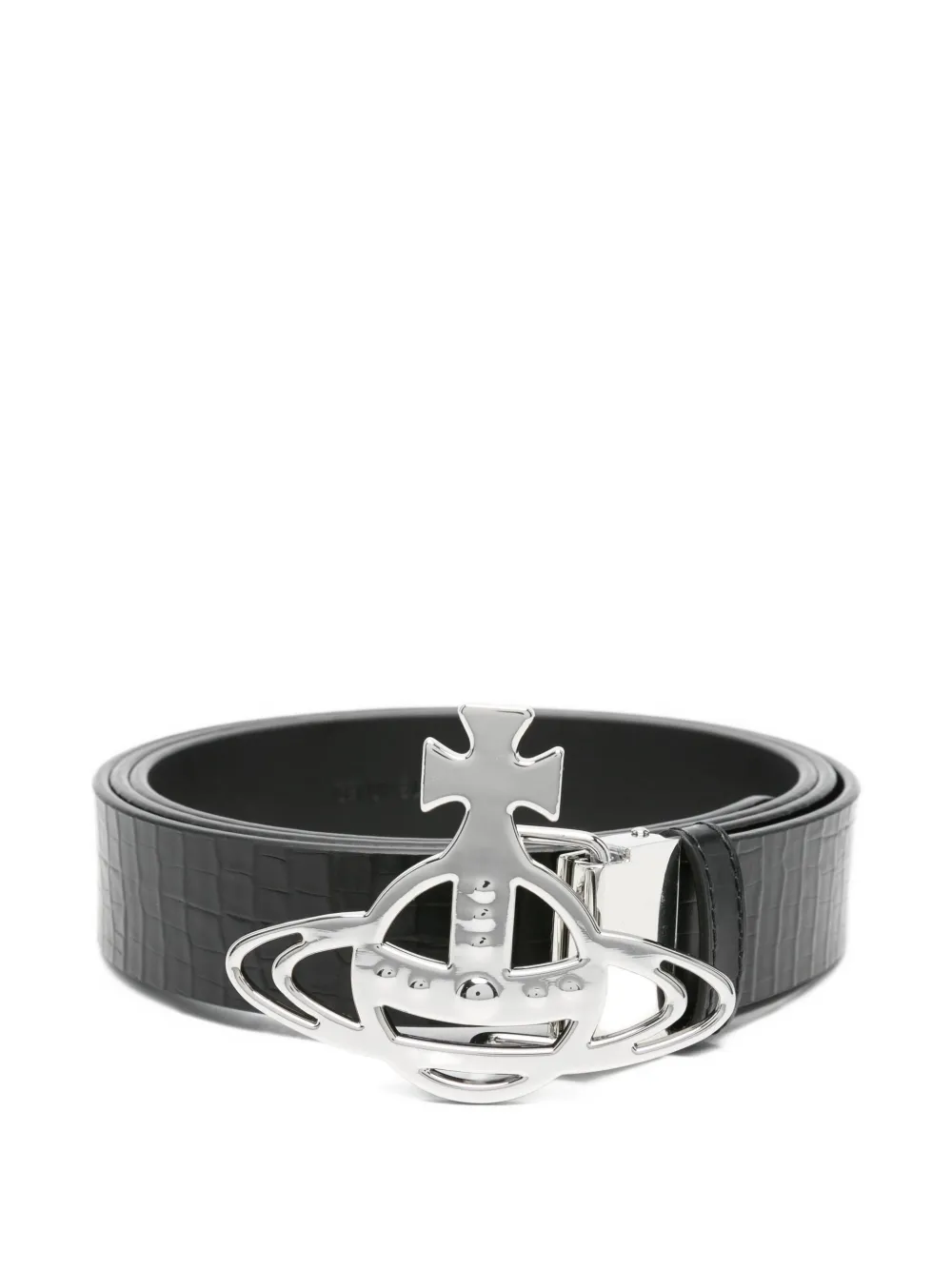 Vivienne Westwood orb-buckle leather belt Zwart