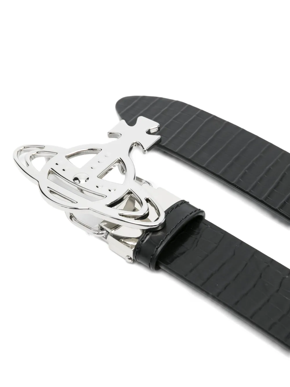 Vivienne Westwood orb-buckle leather belt Zwart