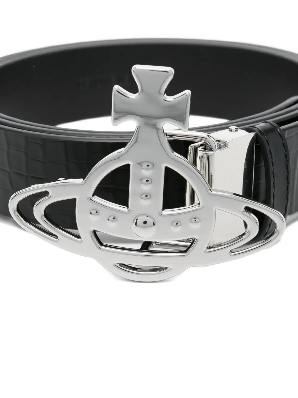 Vivienne Westwood orb-buckle leather belt Zwart
