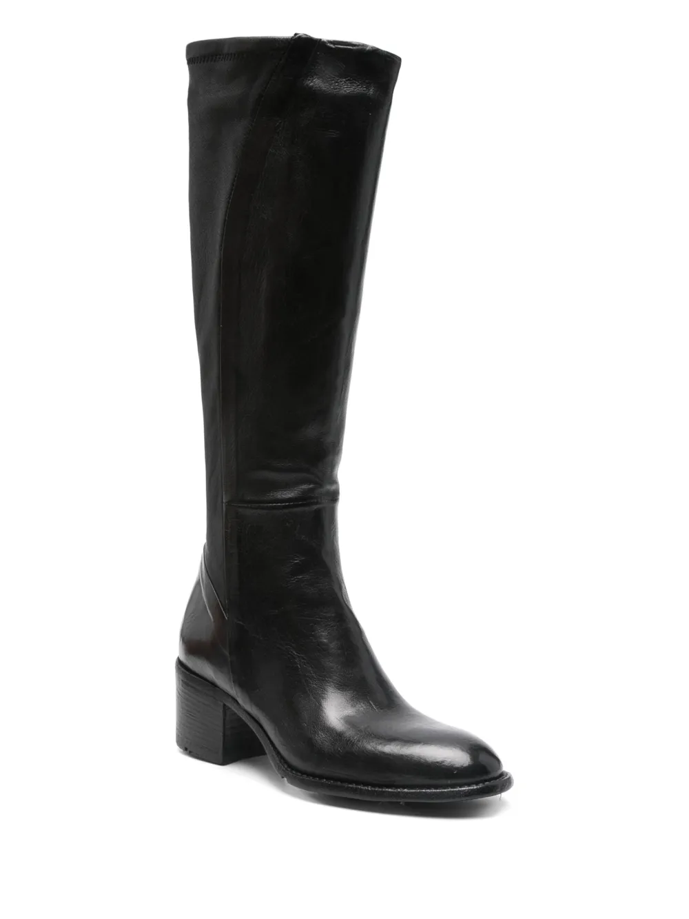 LEMARGO 60mm leather zip boots Black