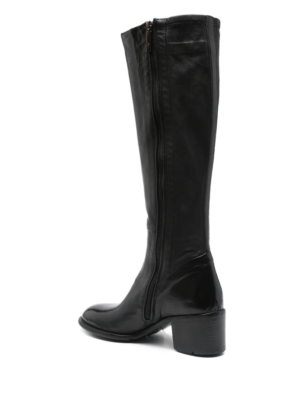 LEMARGO 60mm leather zip boots Black