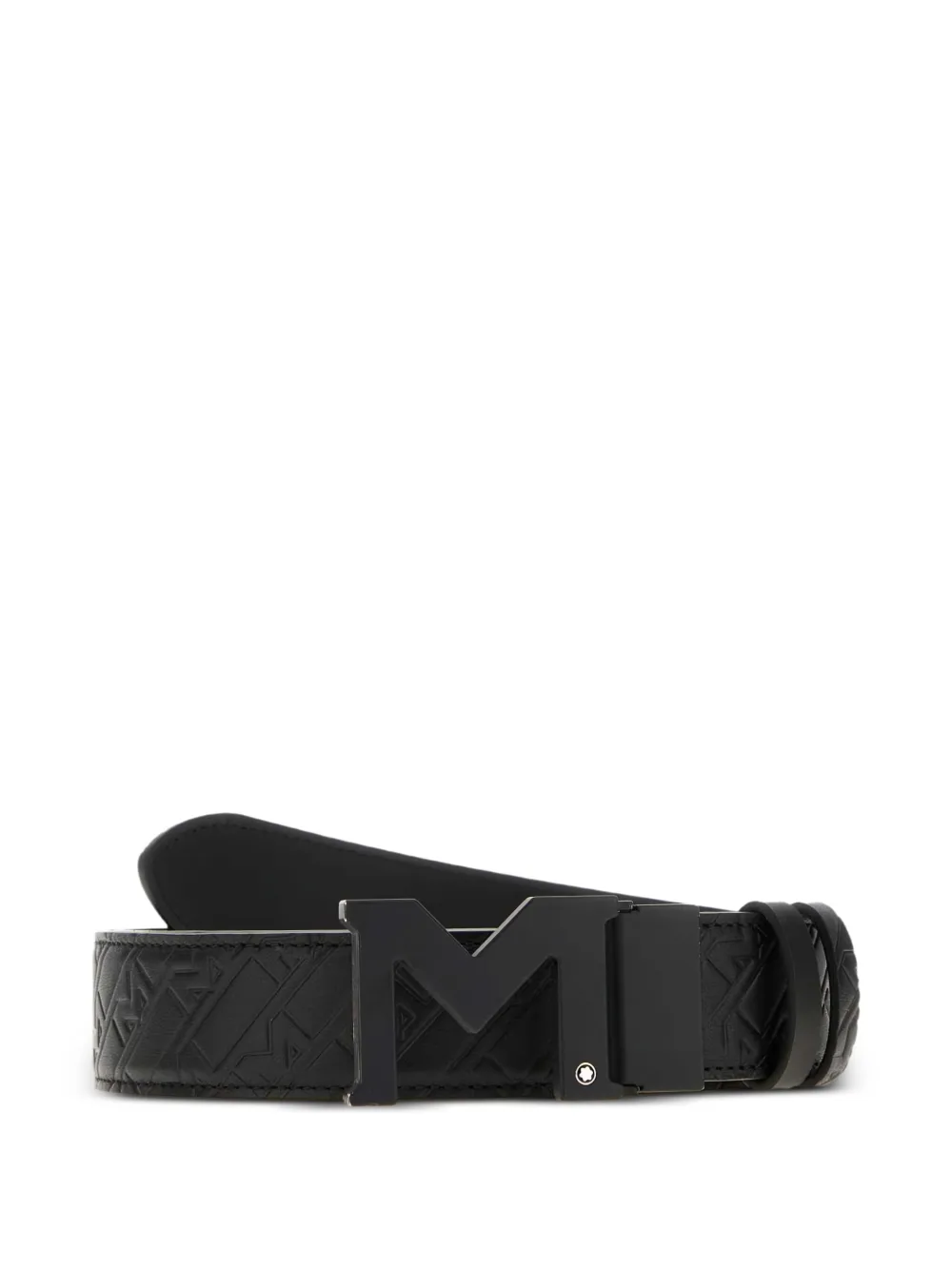 Montblanc M-embossed leather belt Zwart
