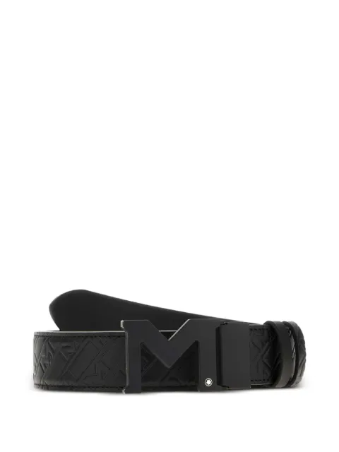 Montblanc M-embossed leather belt