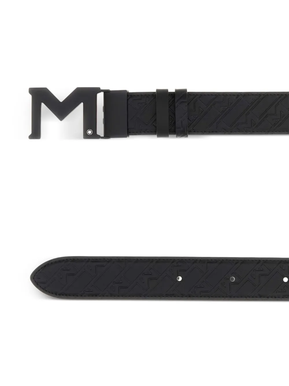 Montblanc M-embossed leather belt Zwart