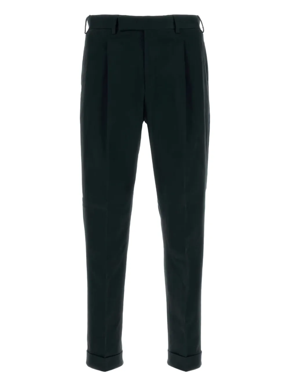pleated-cuffed trousers