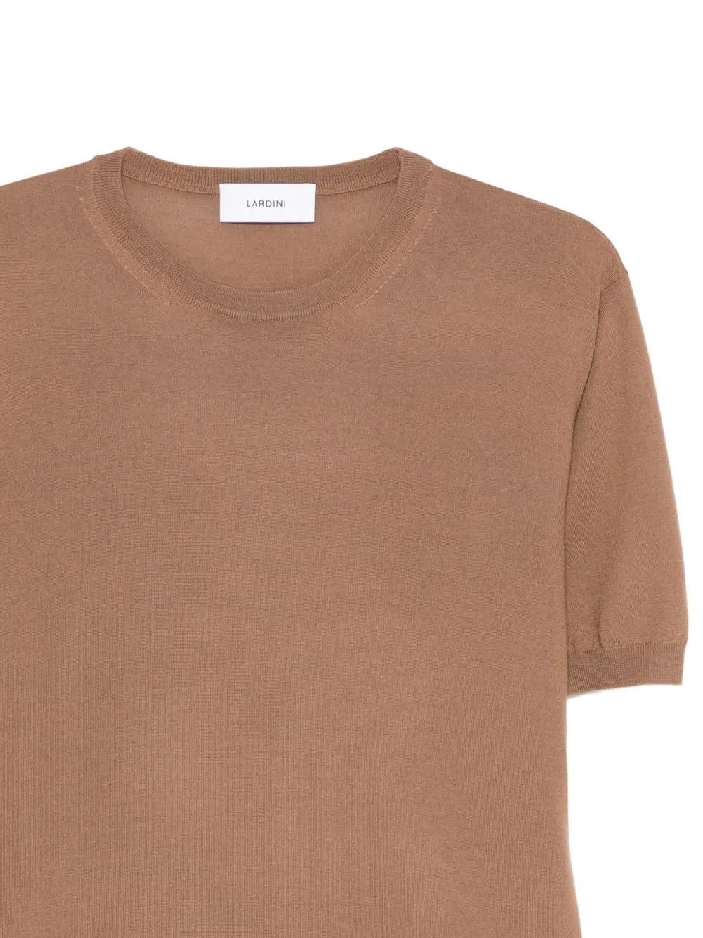 Lardini short-sleeve fine-knit T-shirt - Bruin