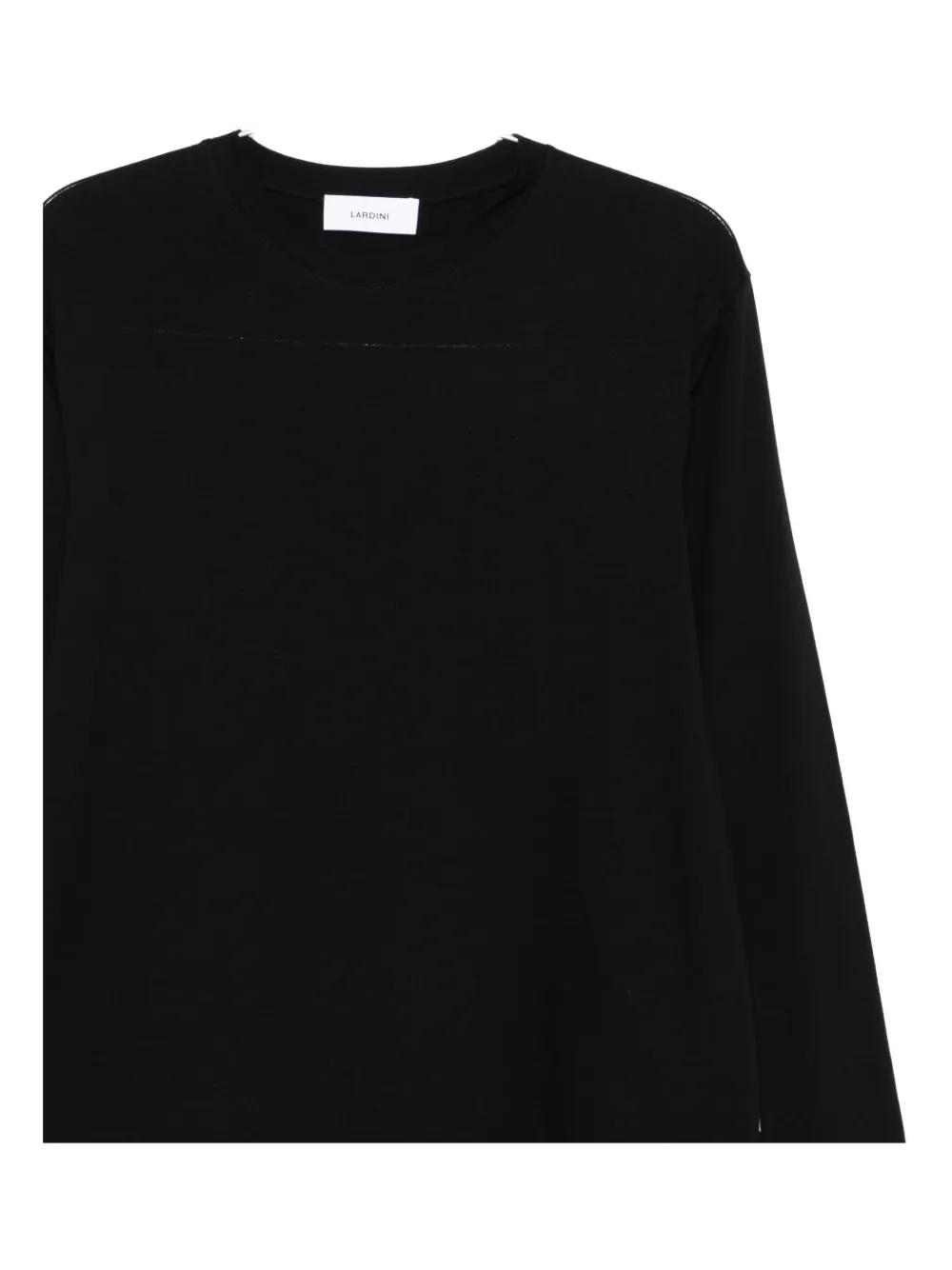 Lardini Katoenen T-shirt met lange mouwen Zwart