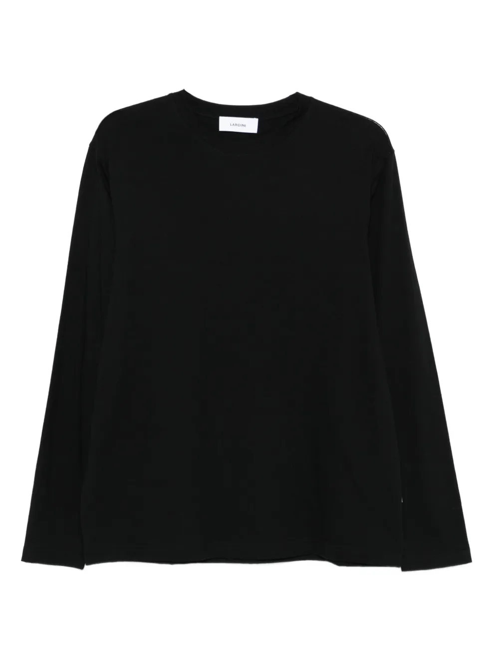 Lardini Katoenen T-shirt met lange mouwen Zwart